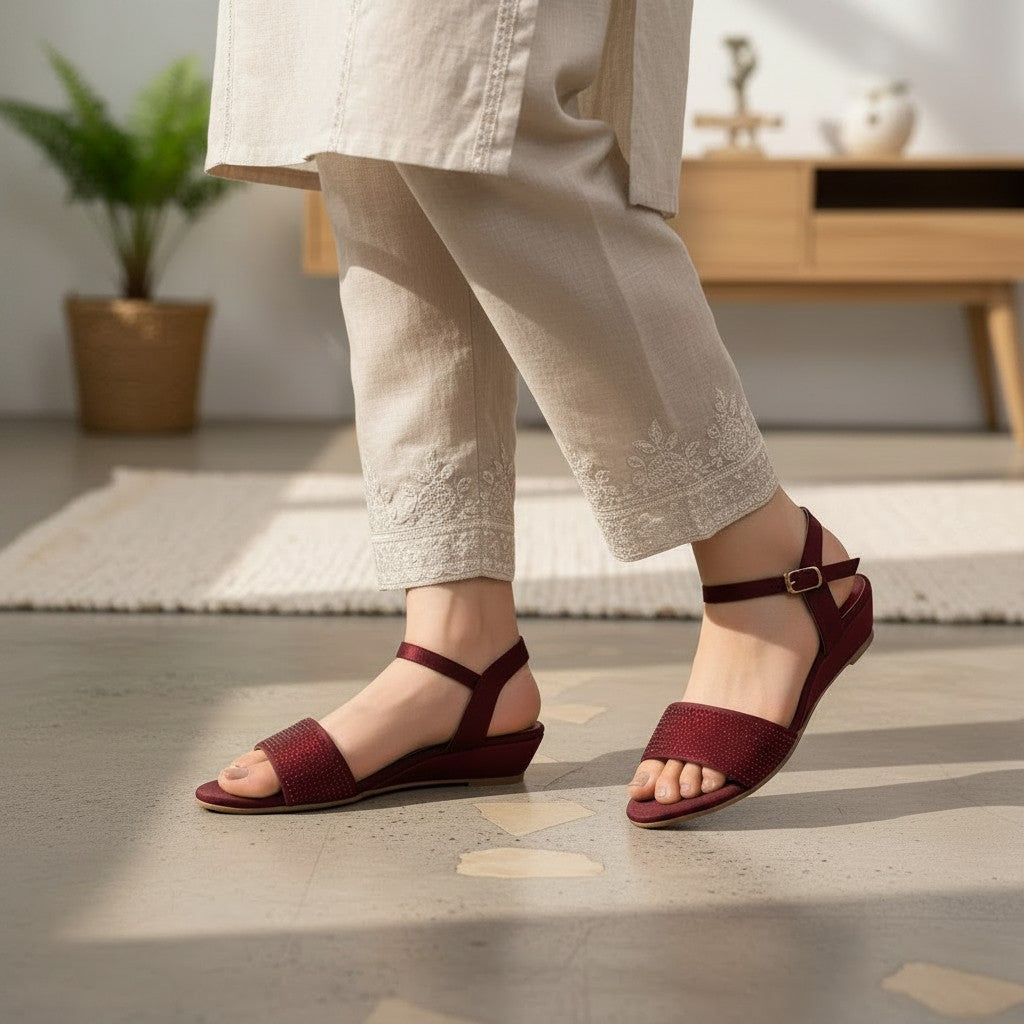 Arial Red Sandals