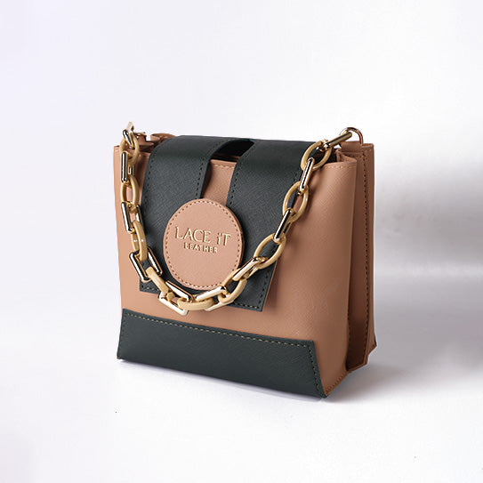 Blossom Bag Green & Camel
