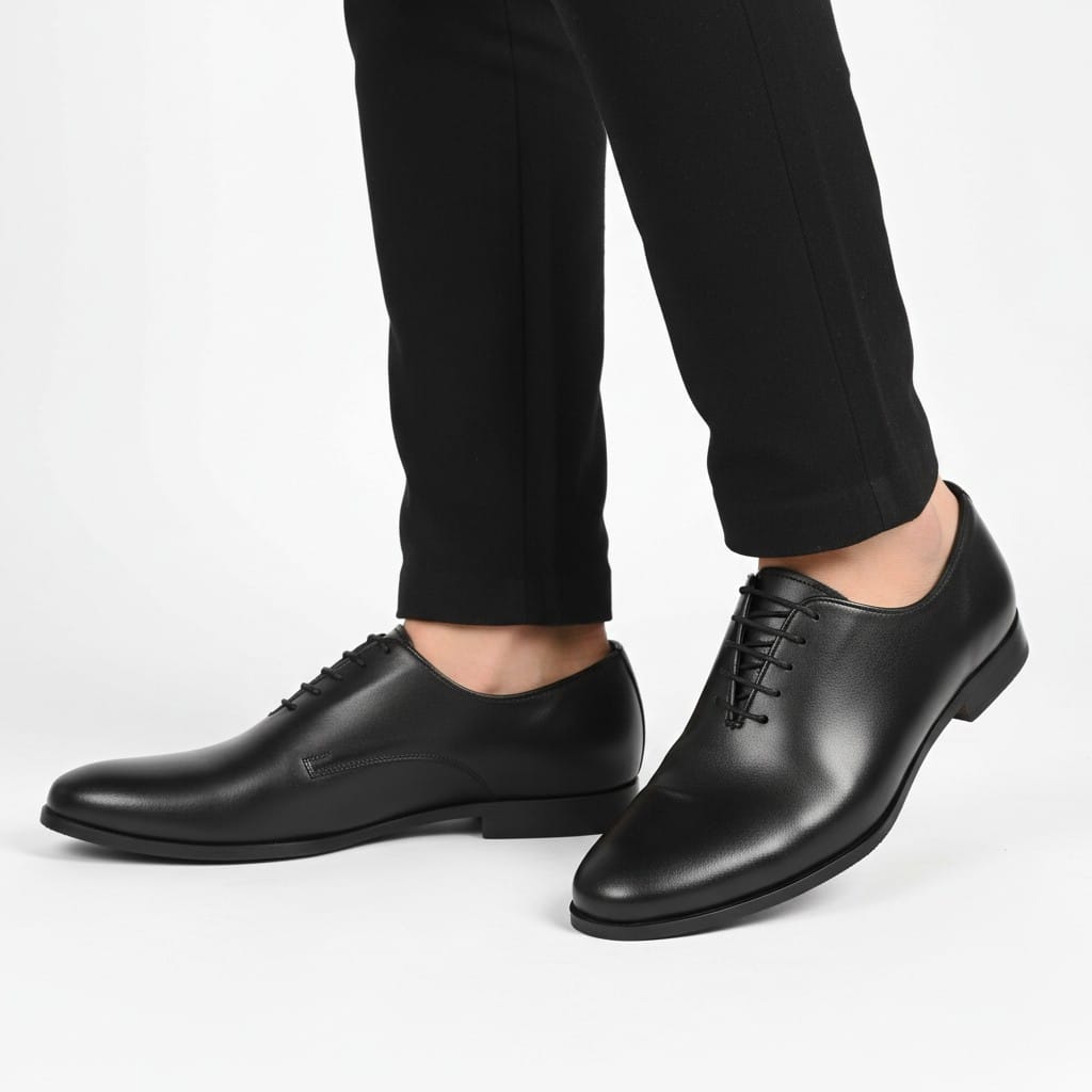 Crest Black Formal Shoes