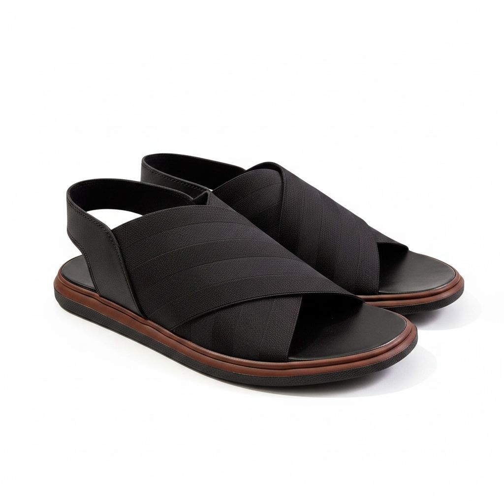 Lastic Black Sandal