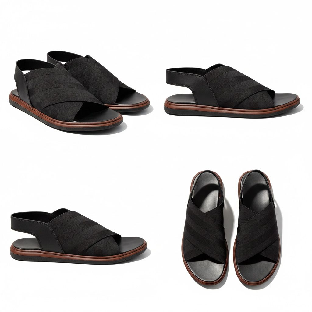 Lastic Black Sandal