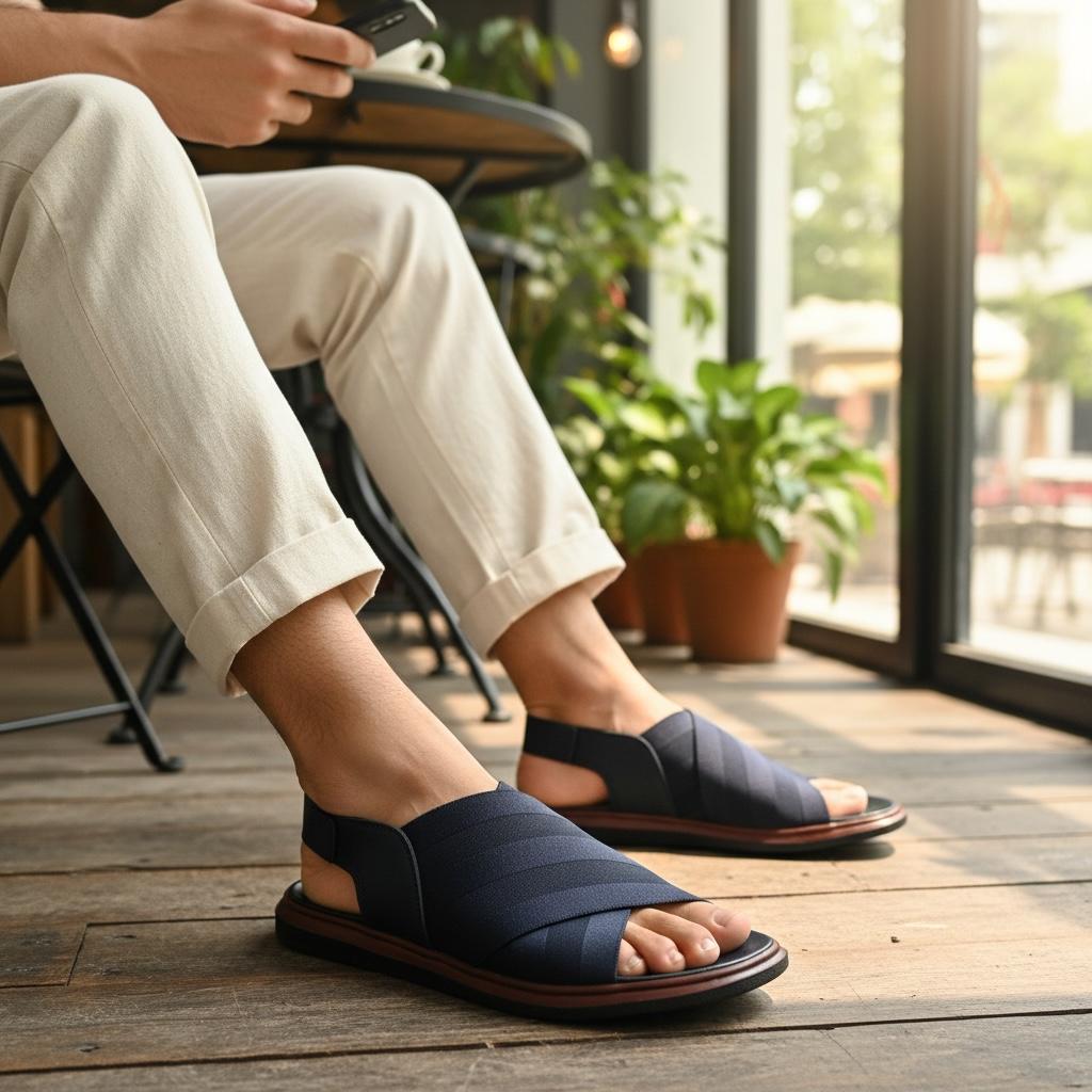 Lastic Blue Sandal