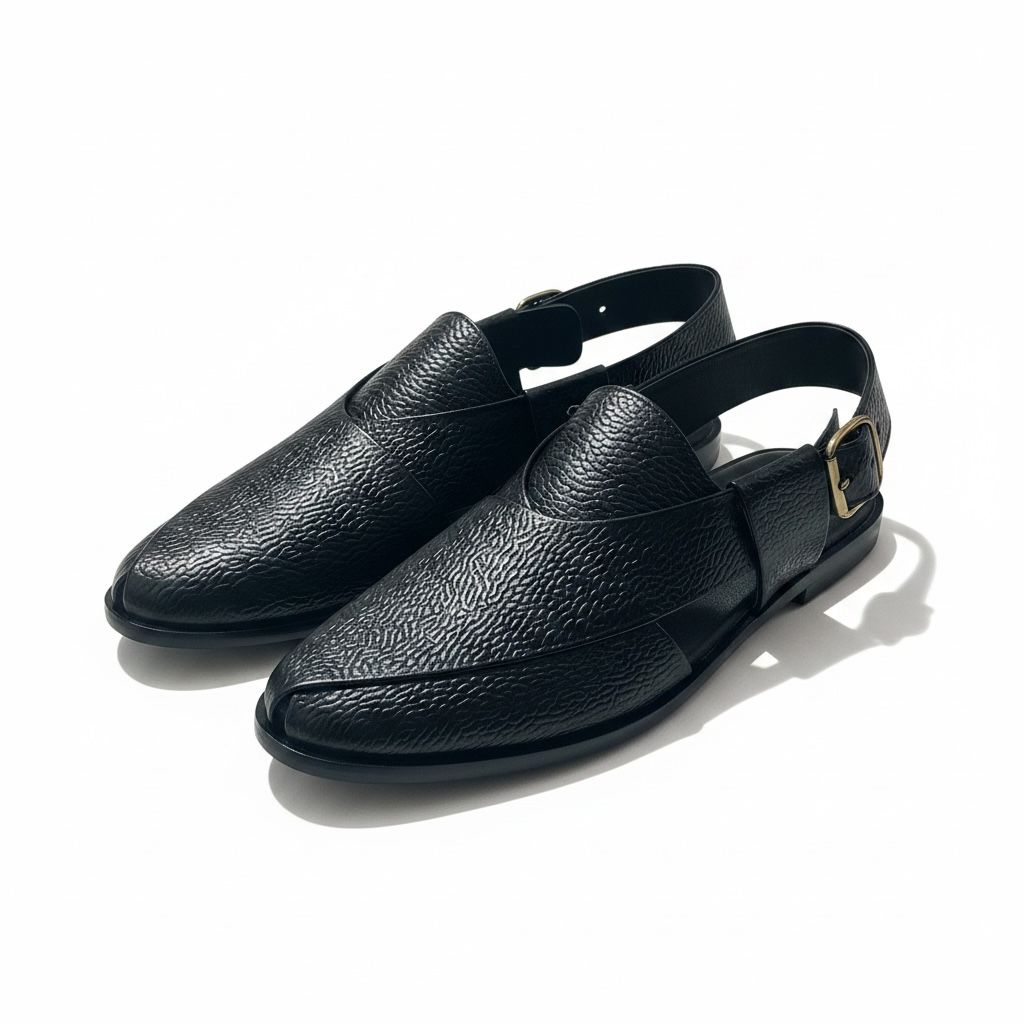 Permmium  Black Peshwari Chappal