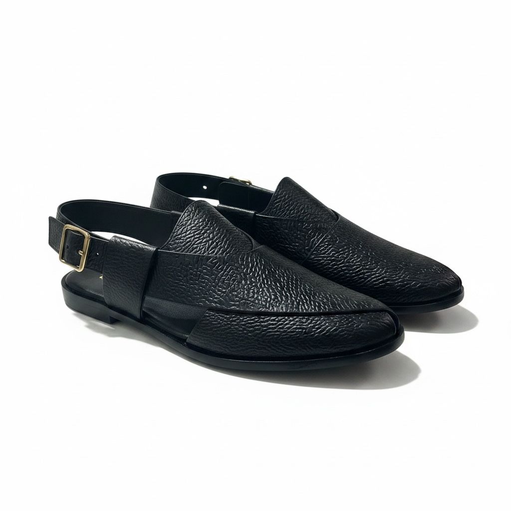 Permmium  Black Peshwari Chappal