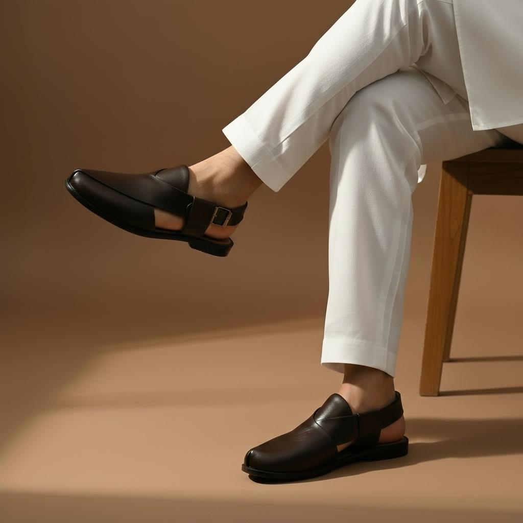 Round Shape Brown Peshwari CHAPPAL