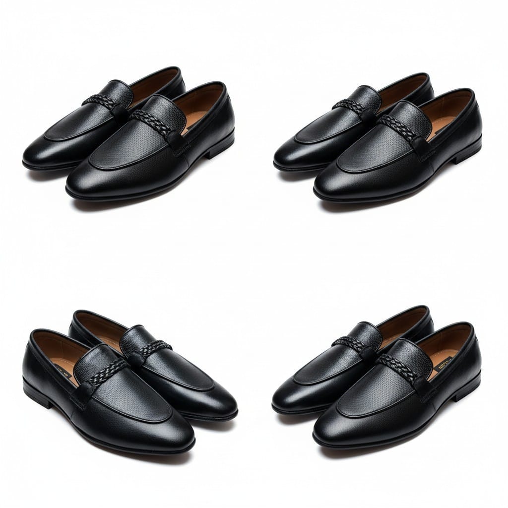 Trewo Black Formal Shoes