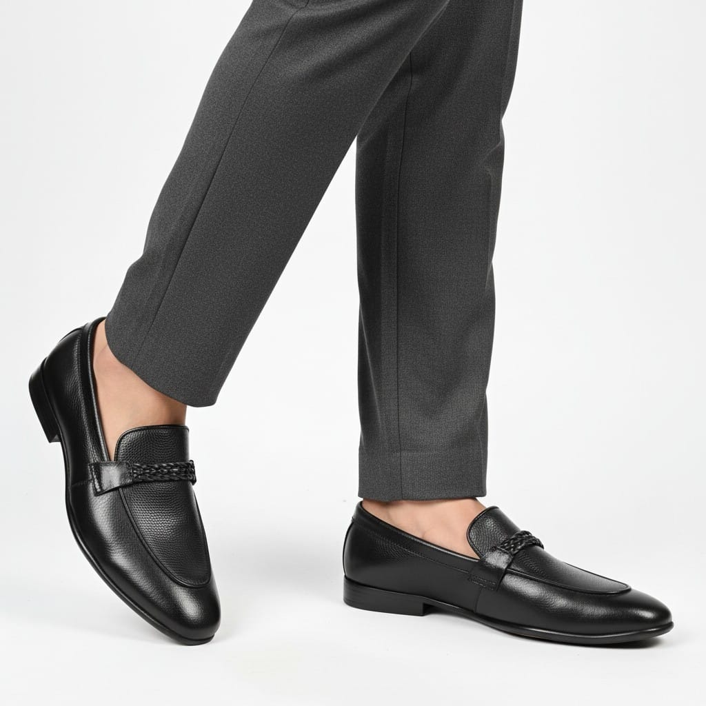 Trewo Black Formal Shoes