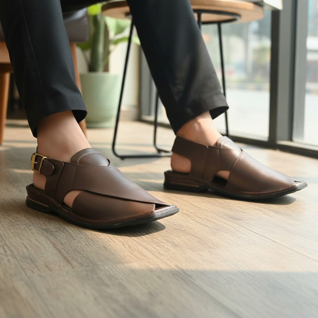 Zardri Brown PESHWARI CHAPPAL