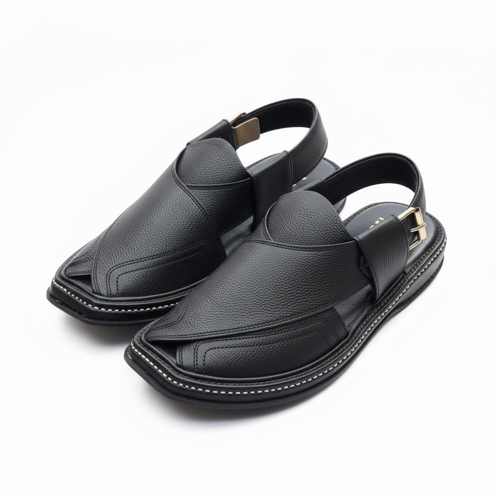 Tripple Layer  Black  PESHWARI CHAPPAL