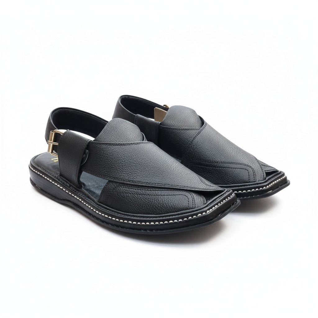 Tripple Layer  Black  PESHWARI CHAPPAL