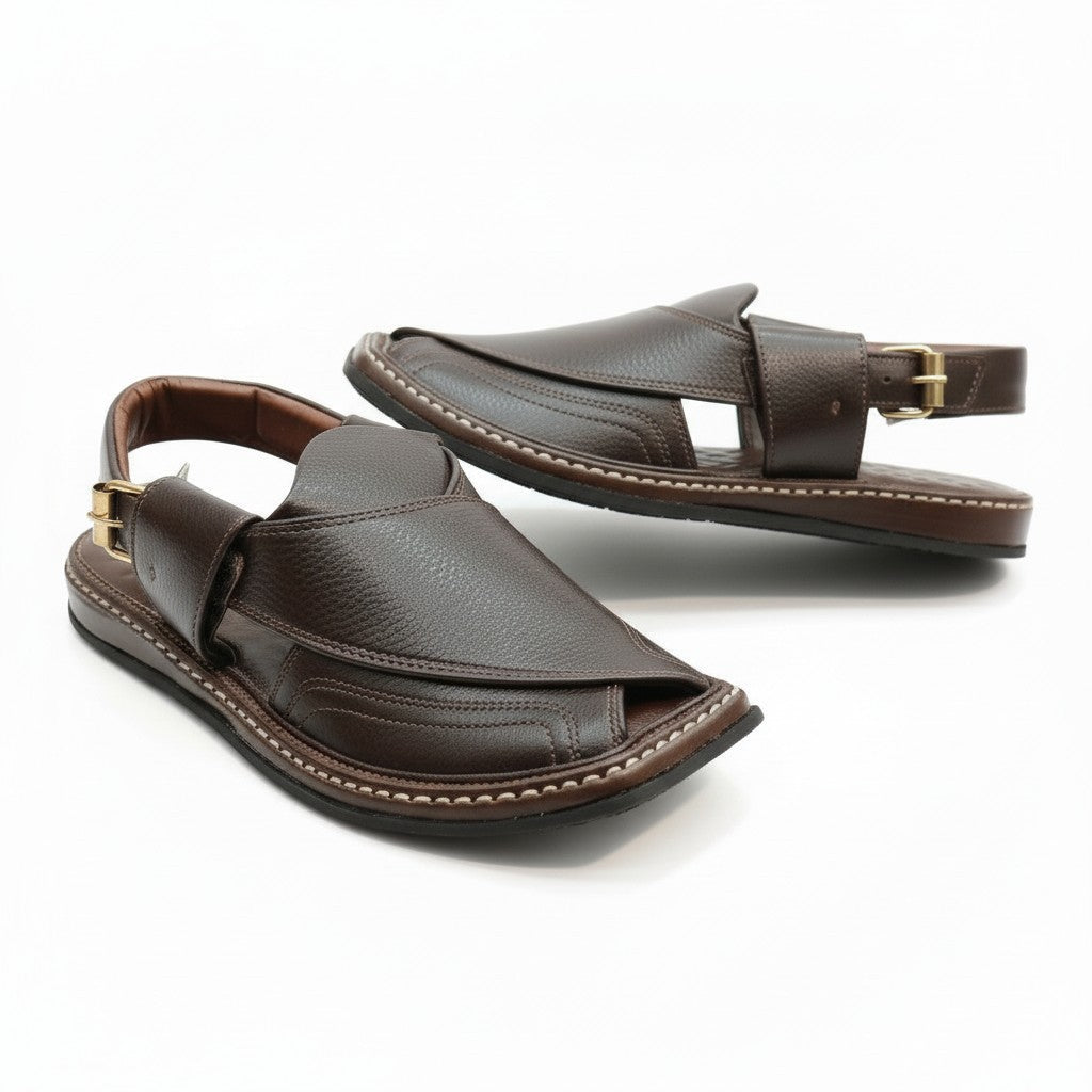 Tripple Layer  Brown PESHWARI CHAPPAL